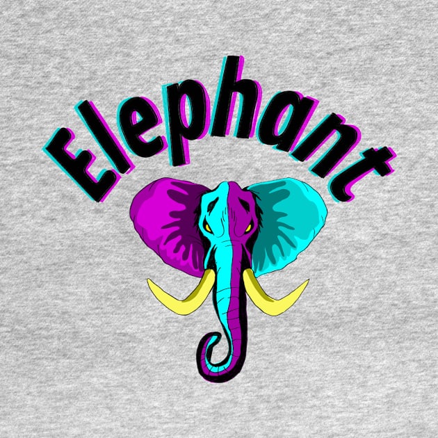 Neon Elephant by Sahaga-haga